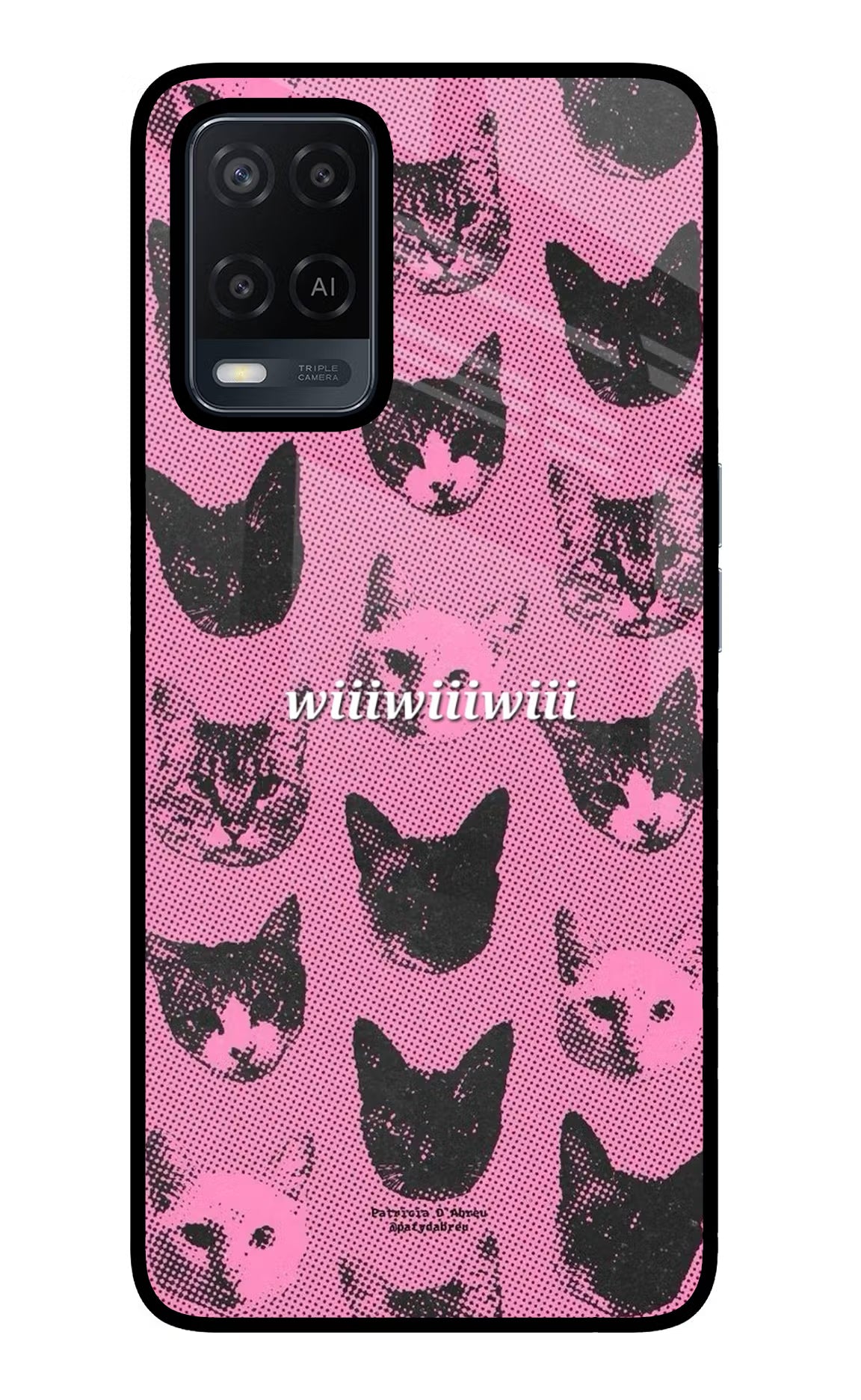 Pink Cats Oppo A54 Glass Case