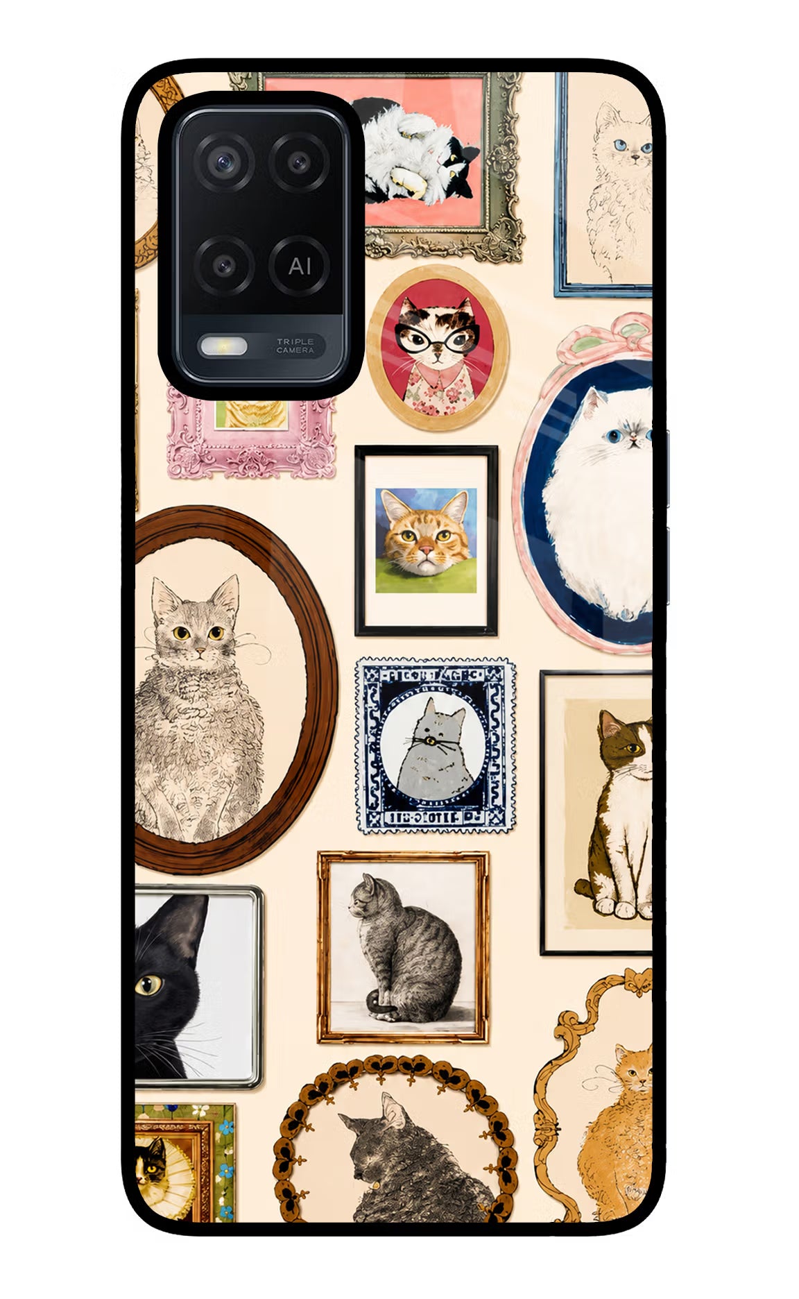 Mirror Cats Oppo A54 Glass Case