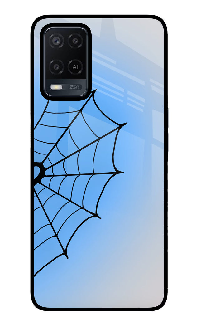 Blue Web Oppo A54 Glass Case Back Cover by Casekaro