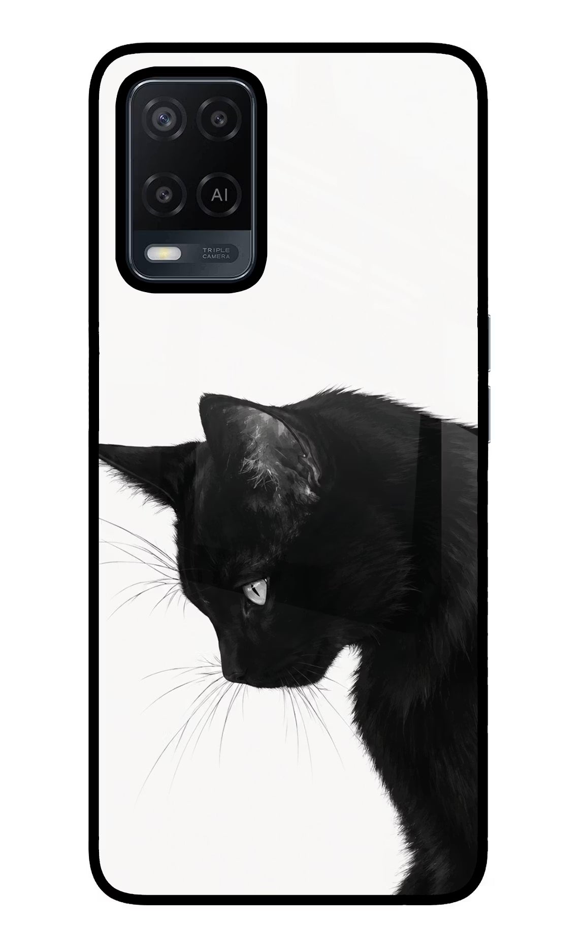 Shadow Gaze Oppo A54 Glass Case Back Cover by Casekaro