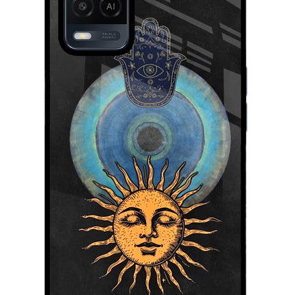 Divine Sun Oppo A54 Glass Case Back Cover by Casekaro