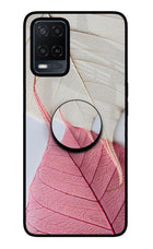 White Pink Leaf Oppo A54 Pop Case by Casekaro