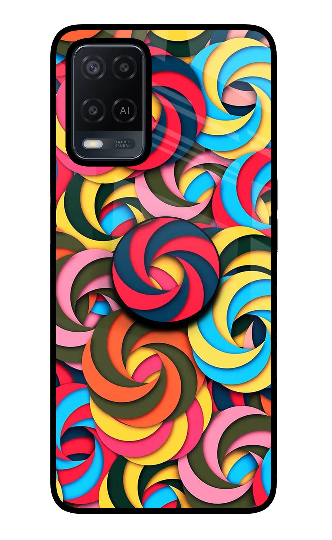 Spiral Pattern Oppo A54 Pop Case by Casekaro