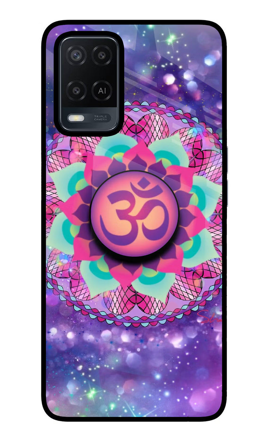 Om Purple Oppo A54 Pop Case, Glass case