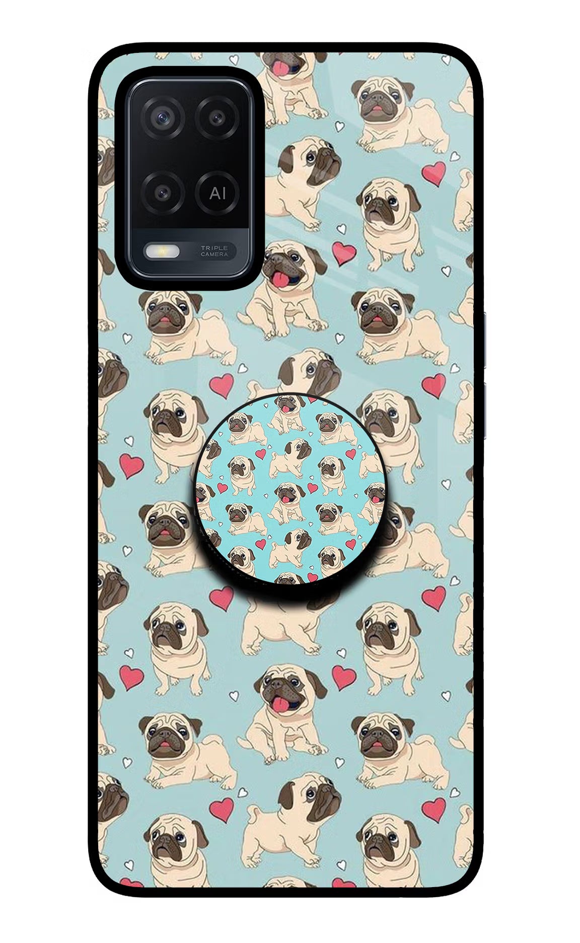 Pug Dog Oppo A54 Pop Case by Casekaro