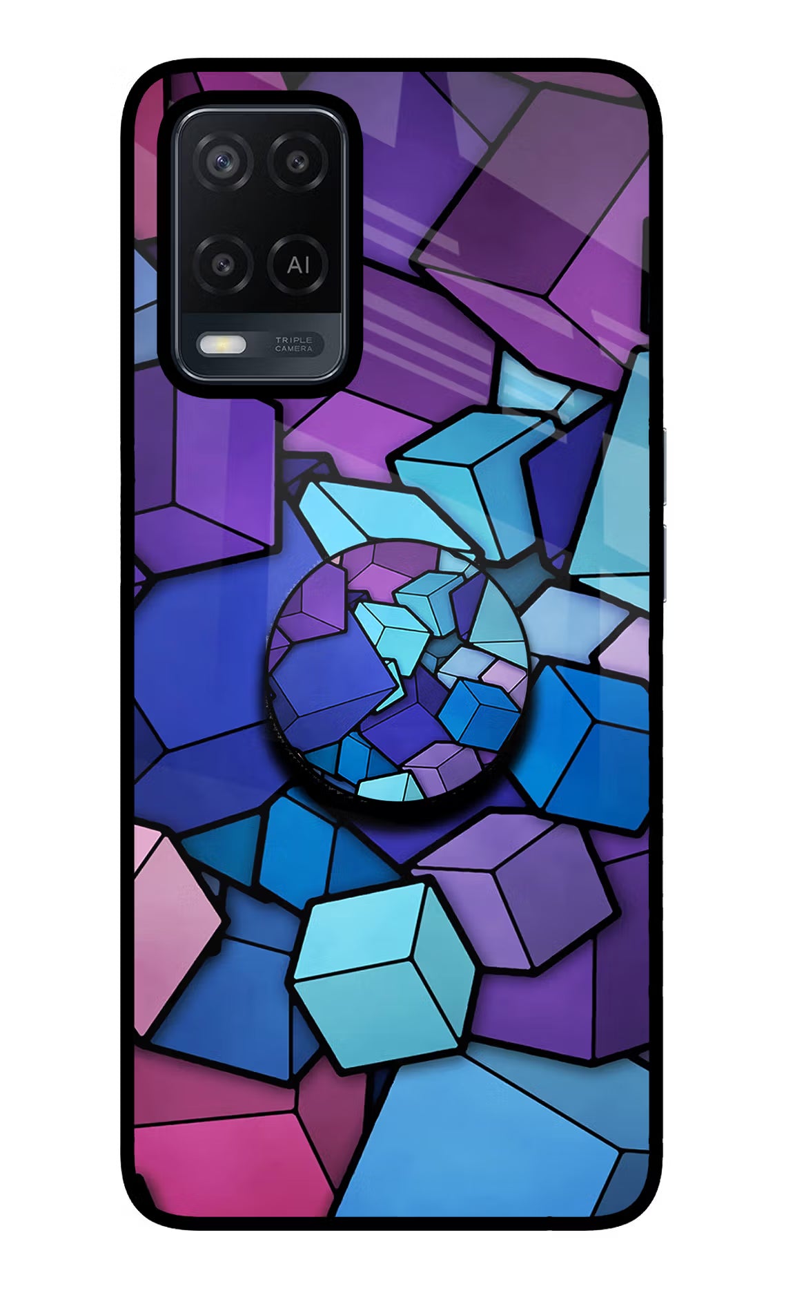 Cubic Abstract Oppo A54 Pop Case by Casekaro