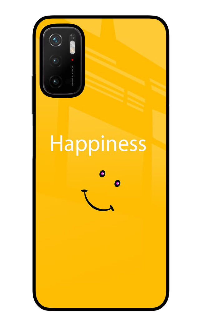 Happiness With Smiley Poco M3 Pro 5G Glass Case Back Cover by Casekaro