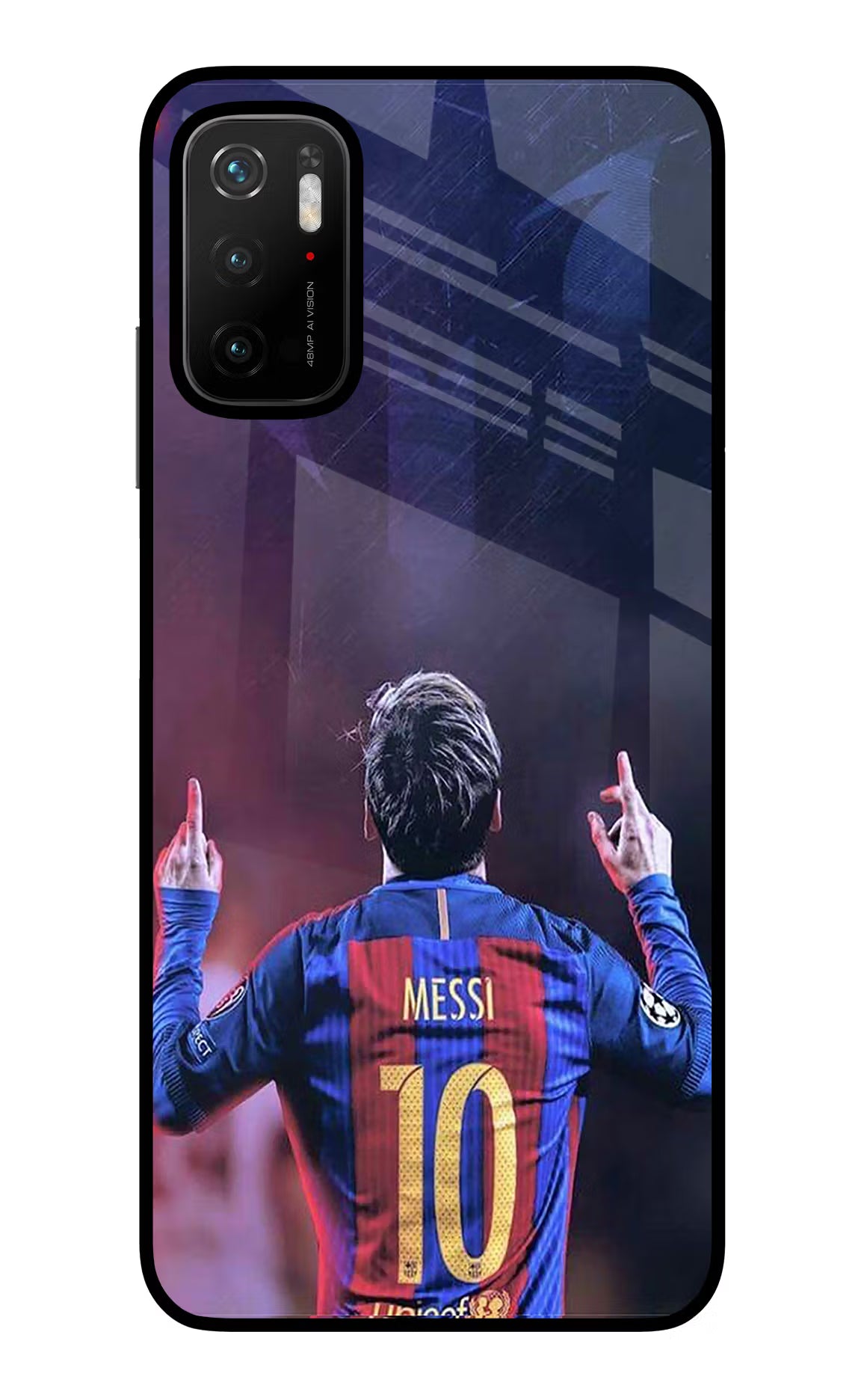Messi Poco M3 Pro 5G Glass Case Back Cover by Casekaro