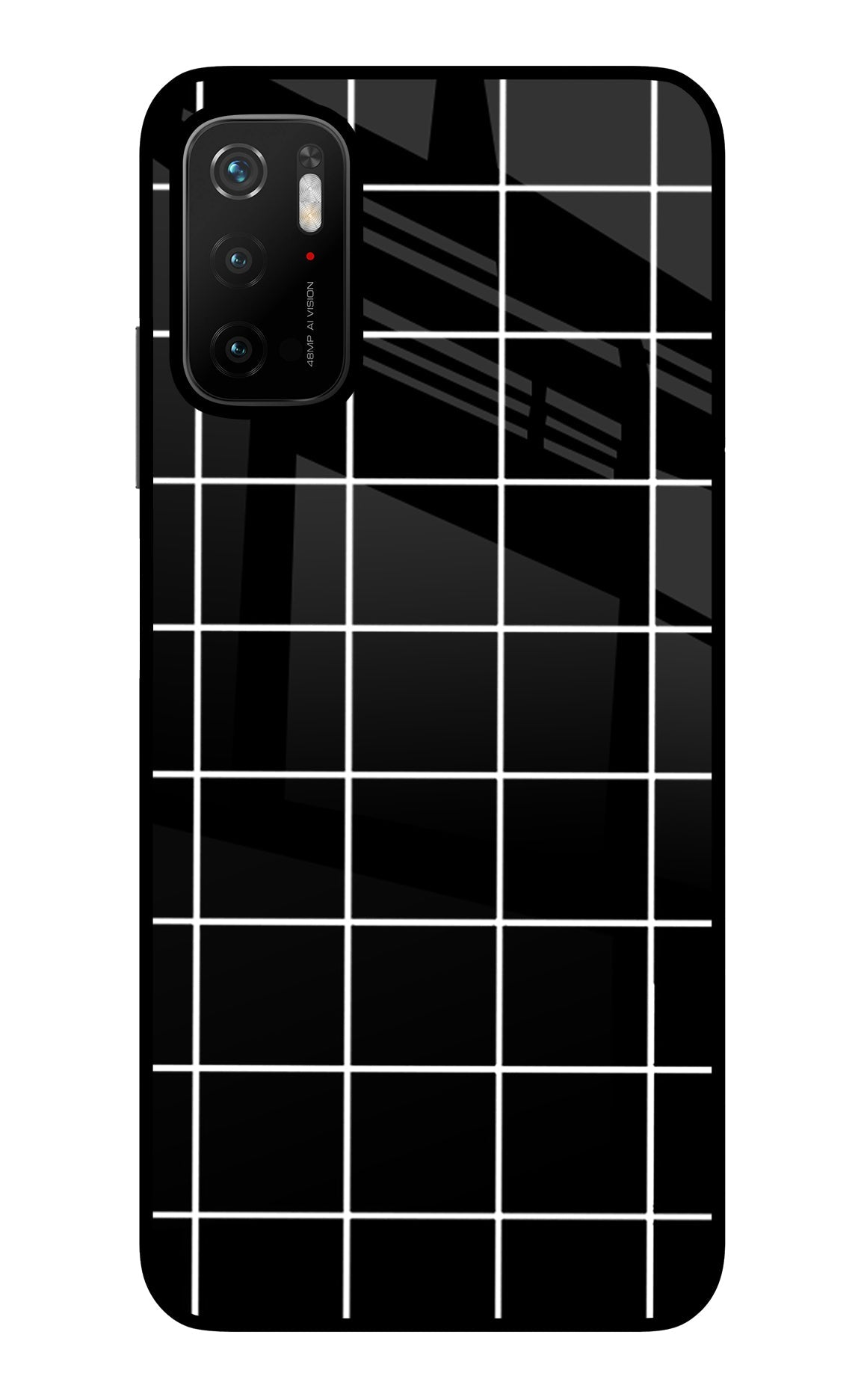 White Grid Poco M3 Pro 5G Back Cover