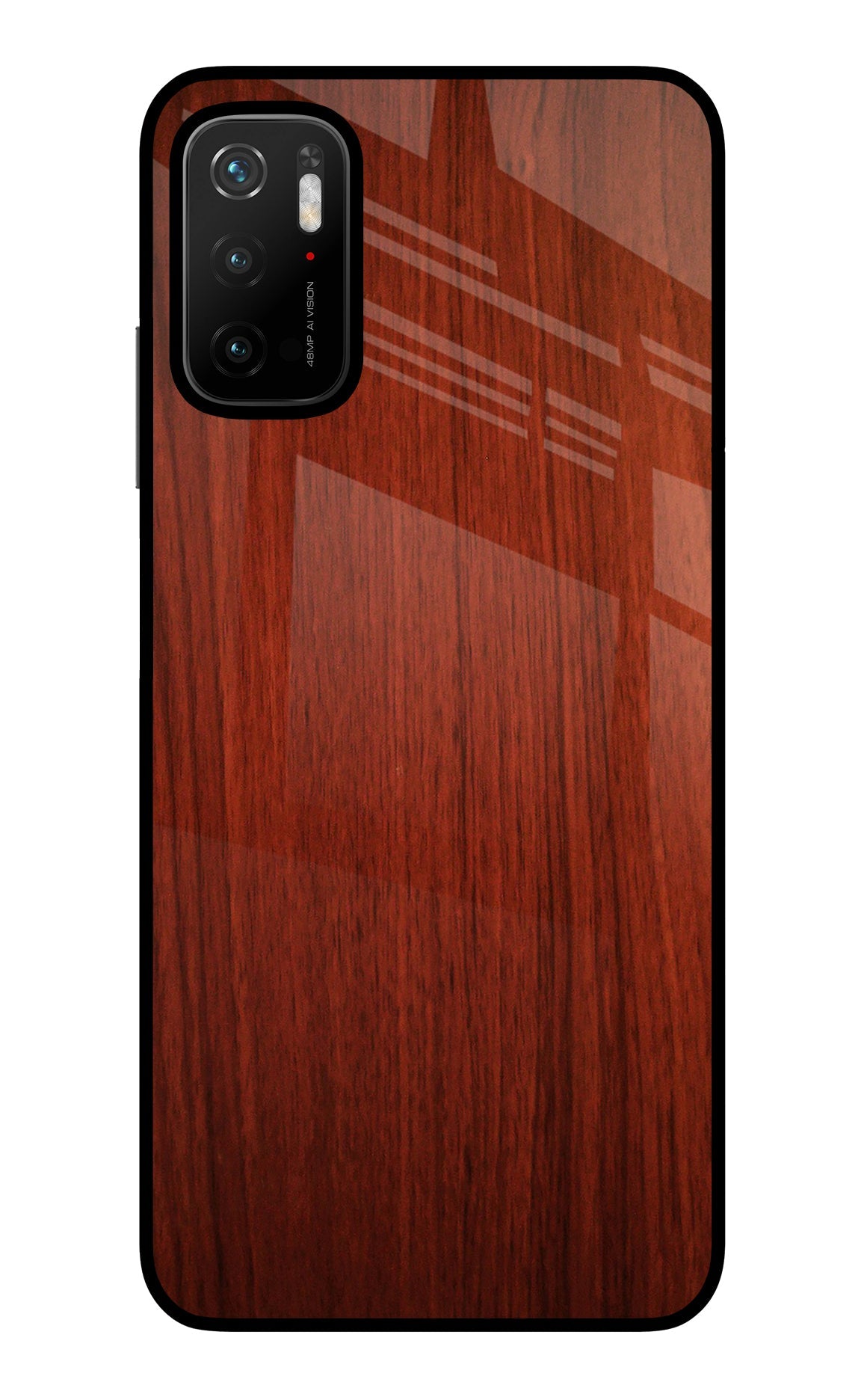 Wooden Plain Pattern Poco M3 Pro 5G Glass Case