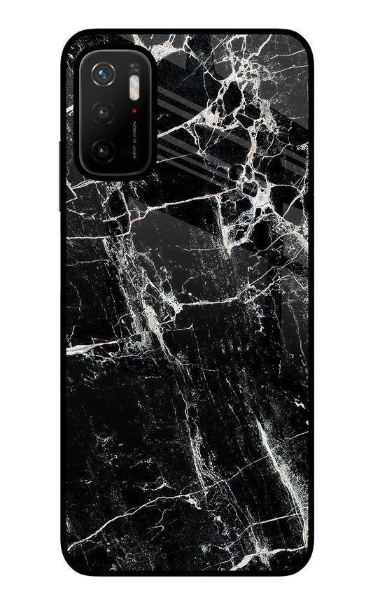 Black Marble Texture Poco M3 Pro 5G Glass Case