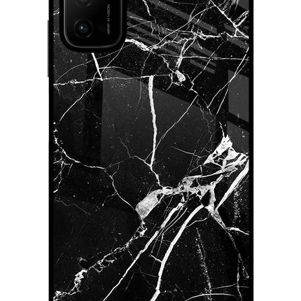 Black Marble Pattern Poco M3 Pro 5G Glass Case