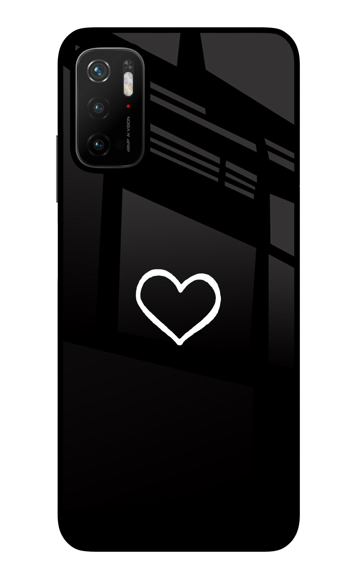 Heart Poco M3 Pro 5G Glass Case