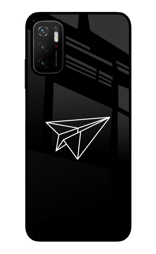 Paper Plane White Poco M3 Pro 5G Glass Case