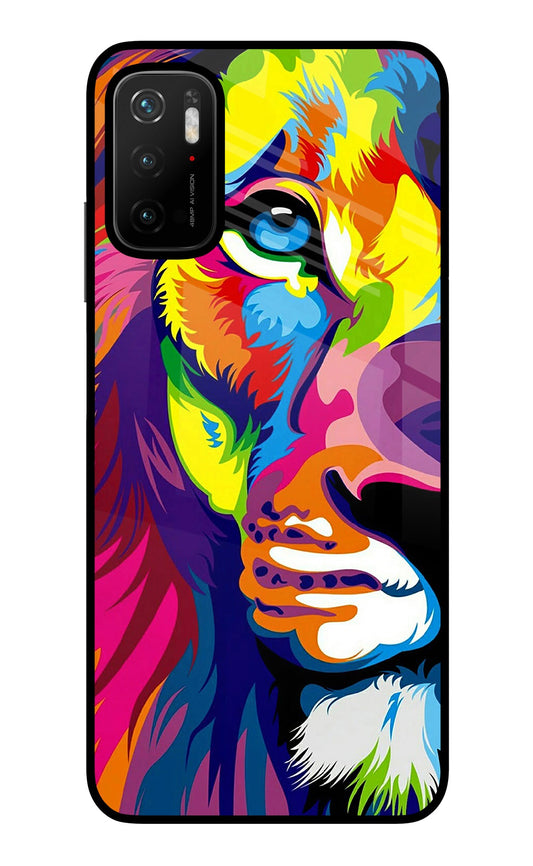 Lion Half Face Poco M3 Pro 5G Glass Case