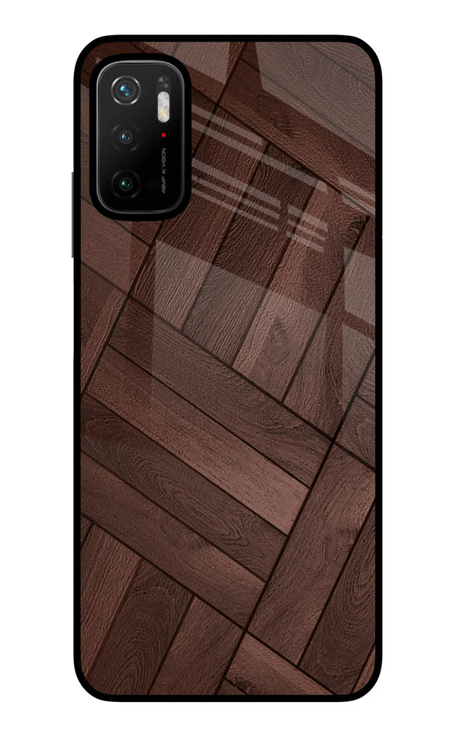 Wooden Texture Design Poco M3 Pro 5G Glass Case Back Cover by Casekaro