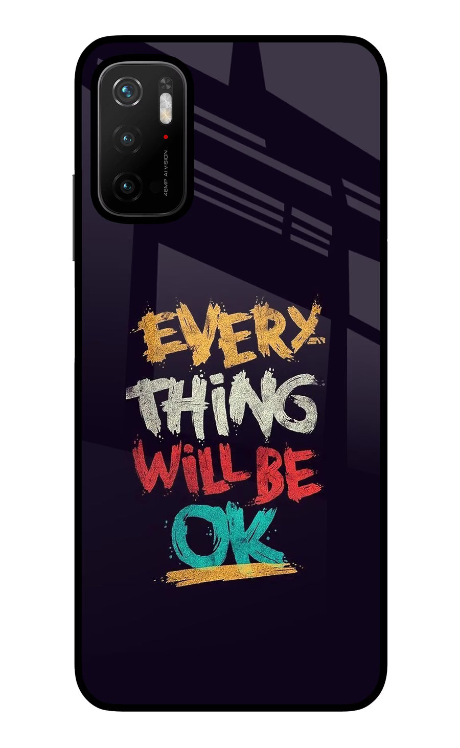 Everything Will Be Ok Poco M3 Pro 5G Back Cover, Glass case