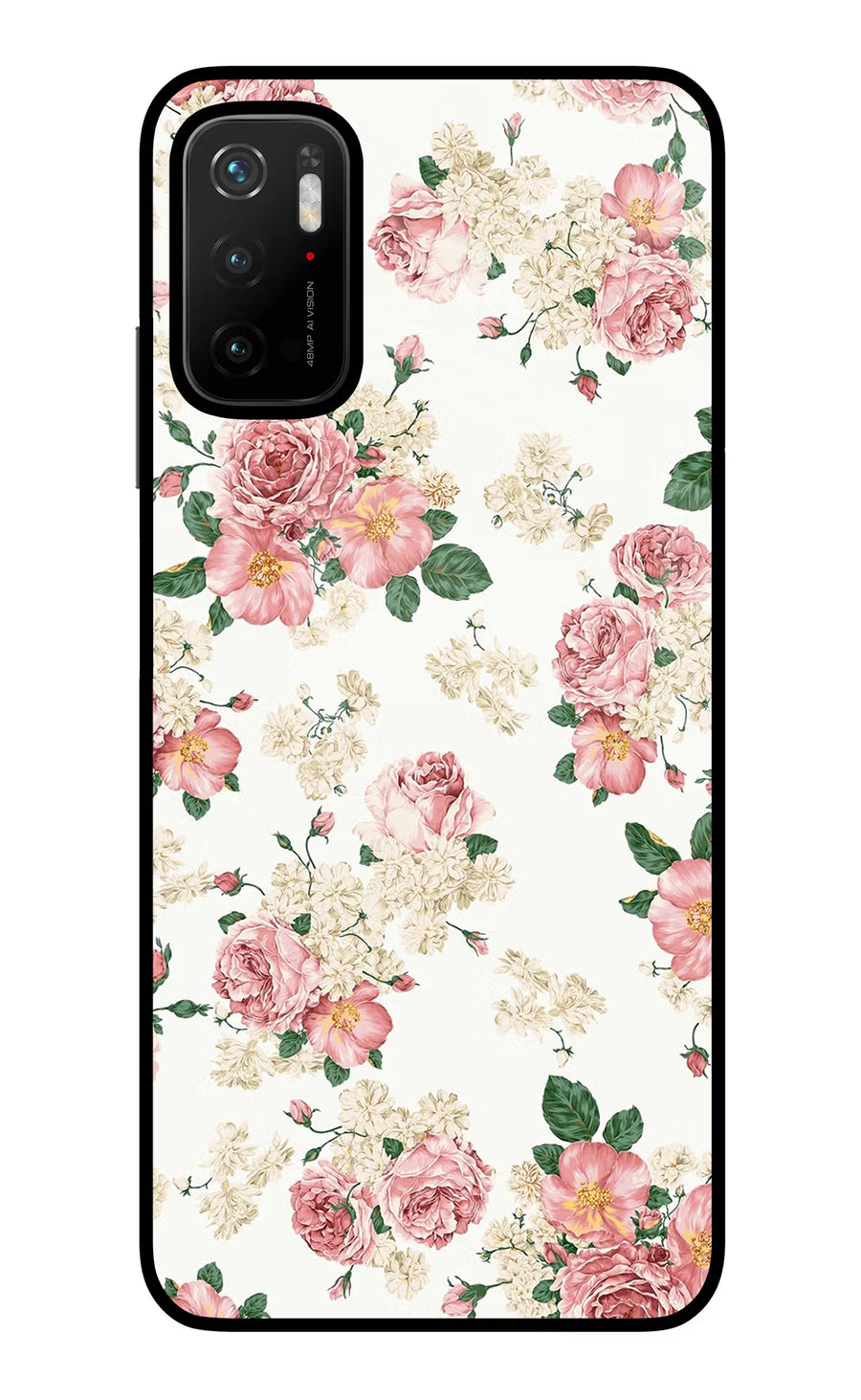 Flowers Poco M3 Pro 5G Back Cover, Glass case