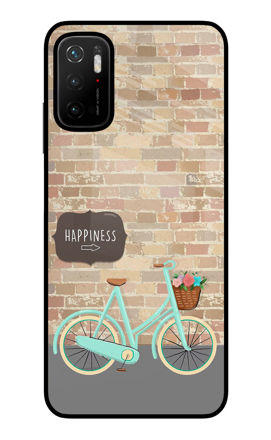 Happiness Artwork Poco M3 Pro 5G Back Cover, Glass case