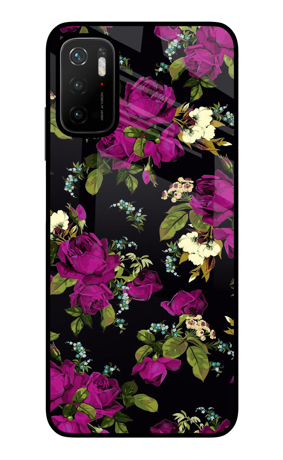 Flowers Poco M3 Pro 5G Back Cover, Glass case