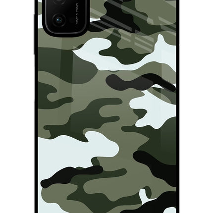 Camouflage Poco M3 Pro 5G Glass Case Back Cover by Casekaro