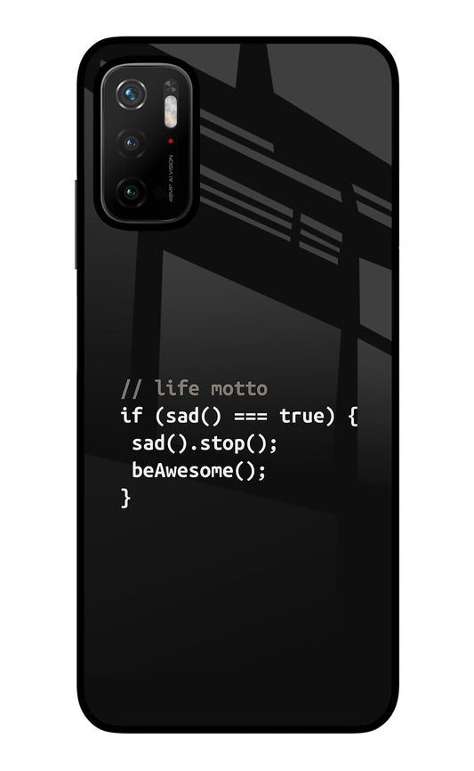 Life Motto Code Poco M3 Pro 5G Glass Case