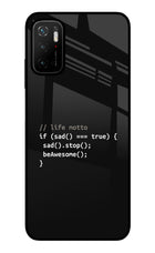 Life Motto Code Poco M3 Pro 5G Glass Case Back Cover by Casekaro