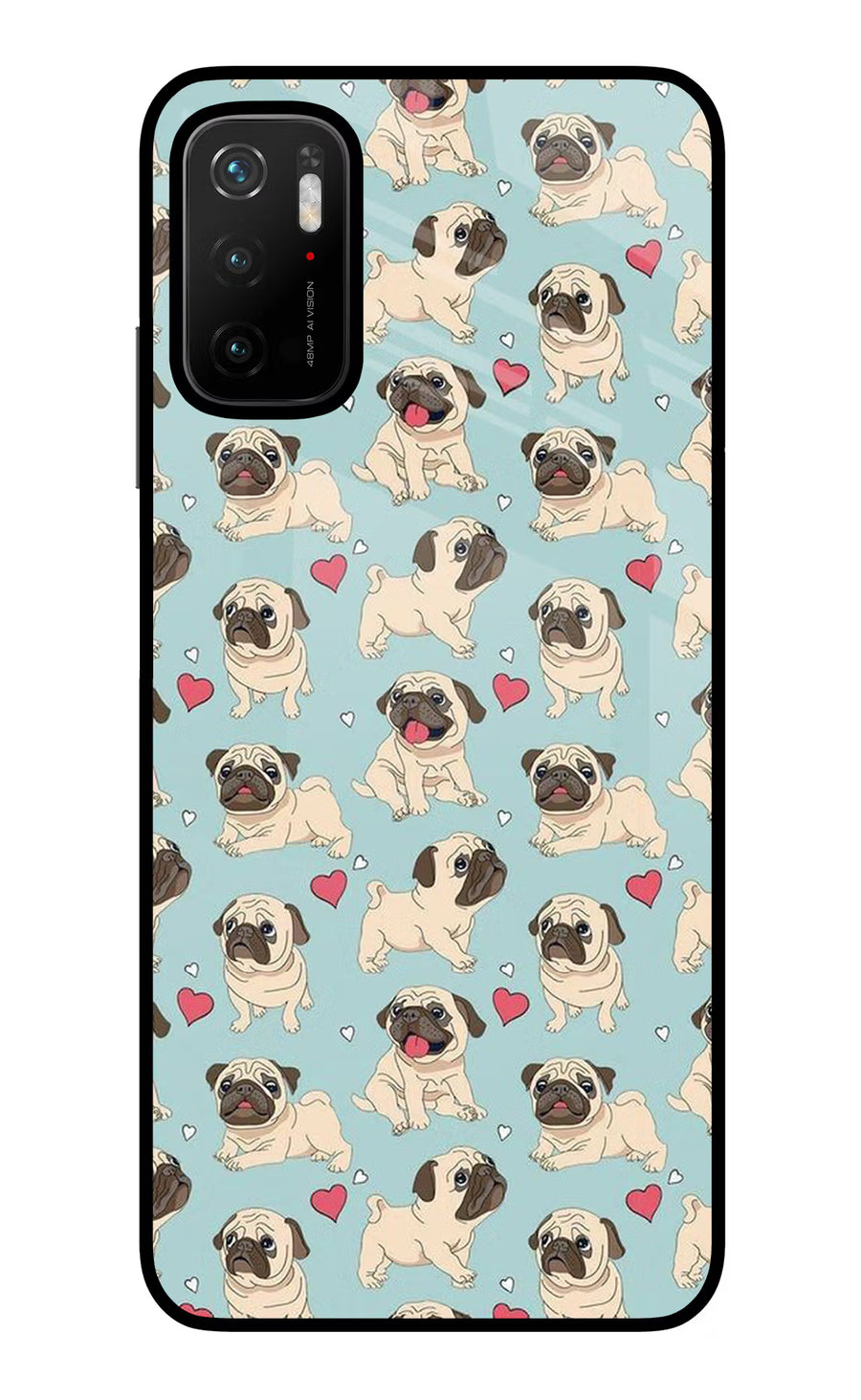 Pug Dog Poco M3 Pro 5G Back Cover, Glass case