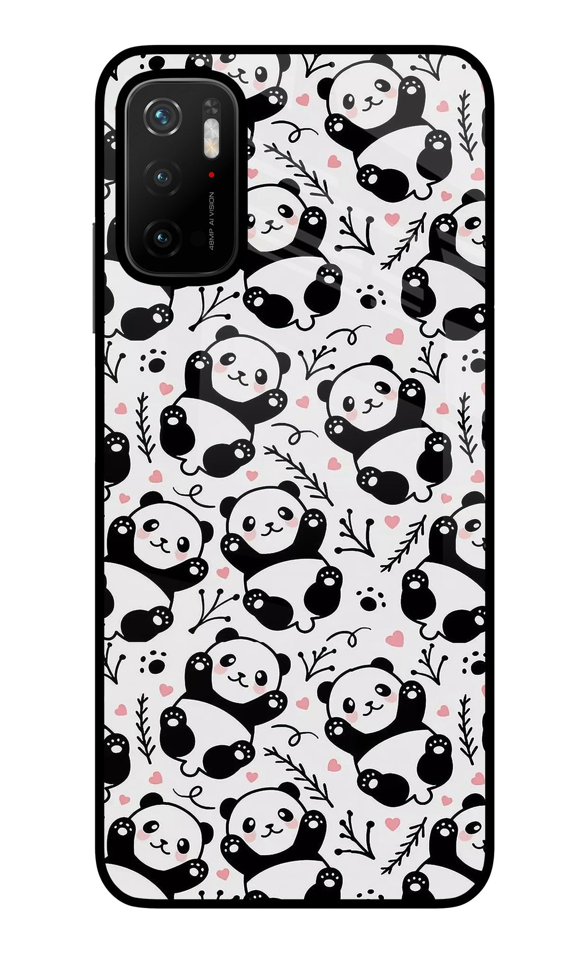 Cute Panda Poco M3 Pro 5G Glass Case