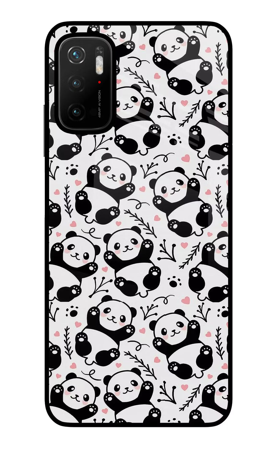Cute Panda Poco M3 Pro 5G Back Cover, Glass case