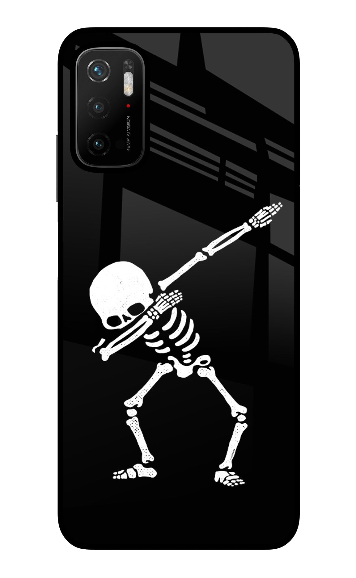 Dabbing Skeleton Art Poco M3 Pro 5G Glass Case