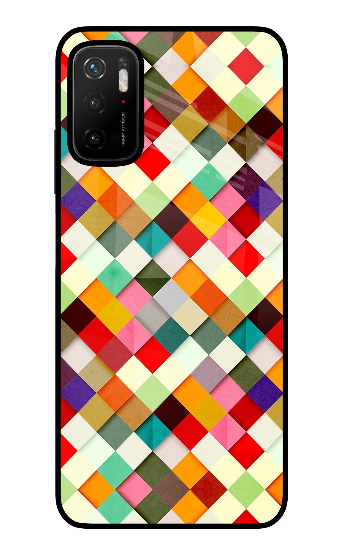 Geometric Abstract Colorful Poco M3 Pro 5G Glass Case