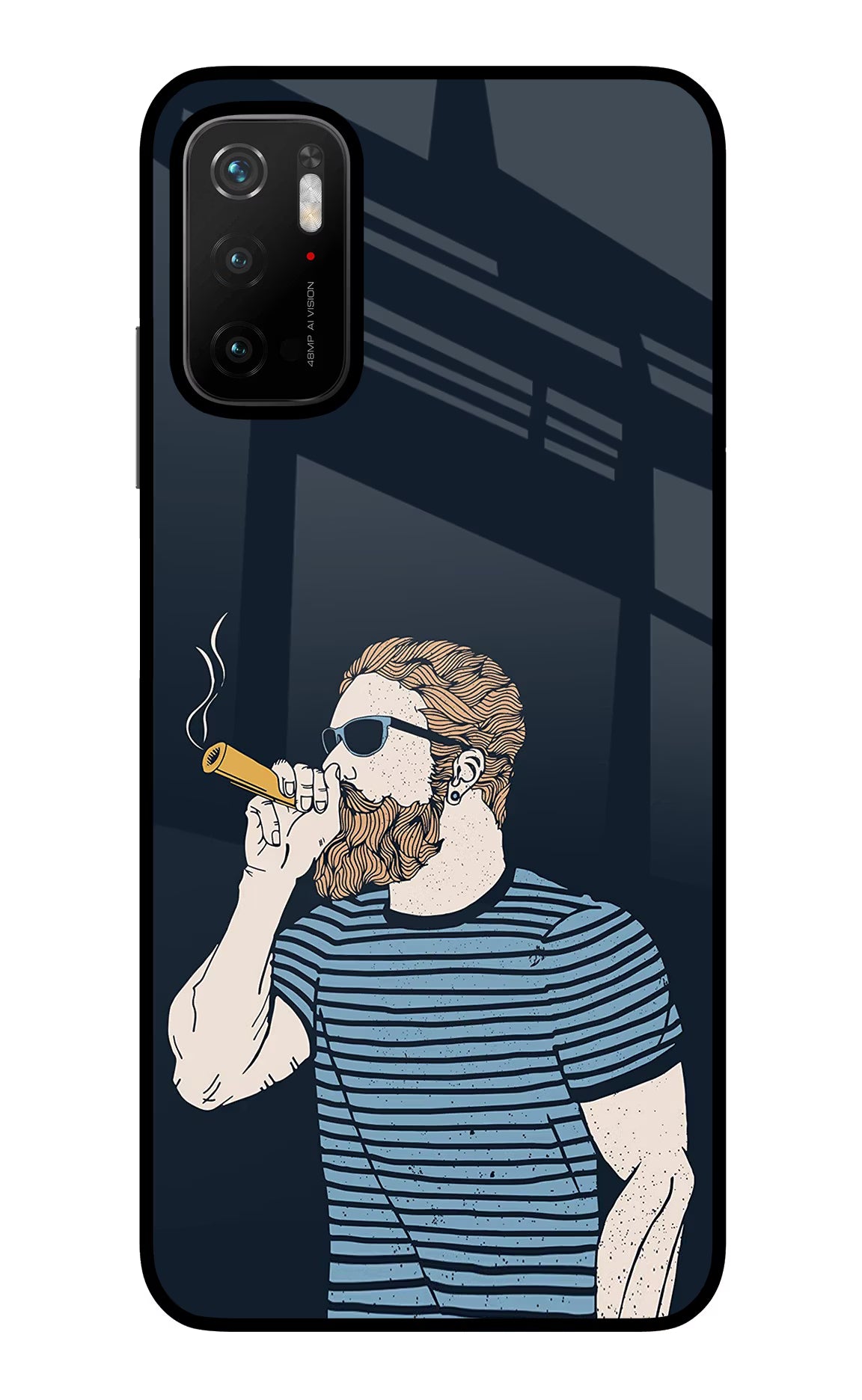 Smoking Poco M3 Pro 5G Glass Case Back Cover by Casekaro