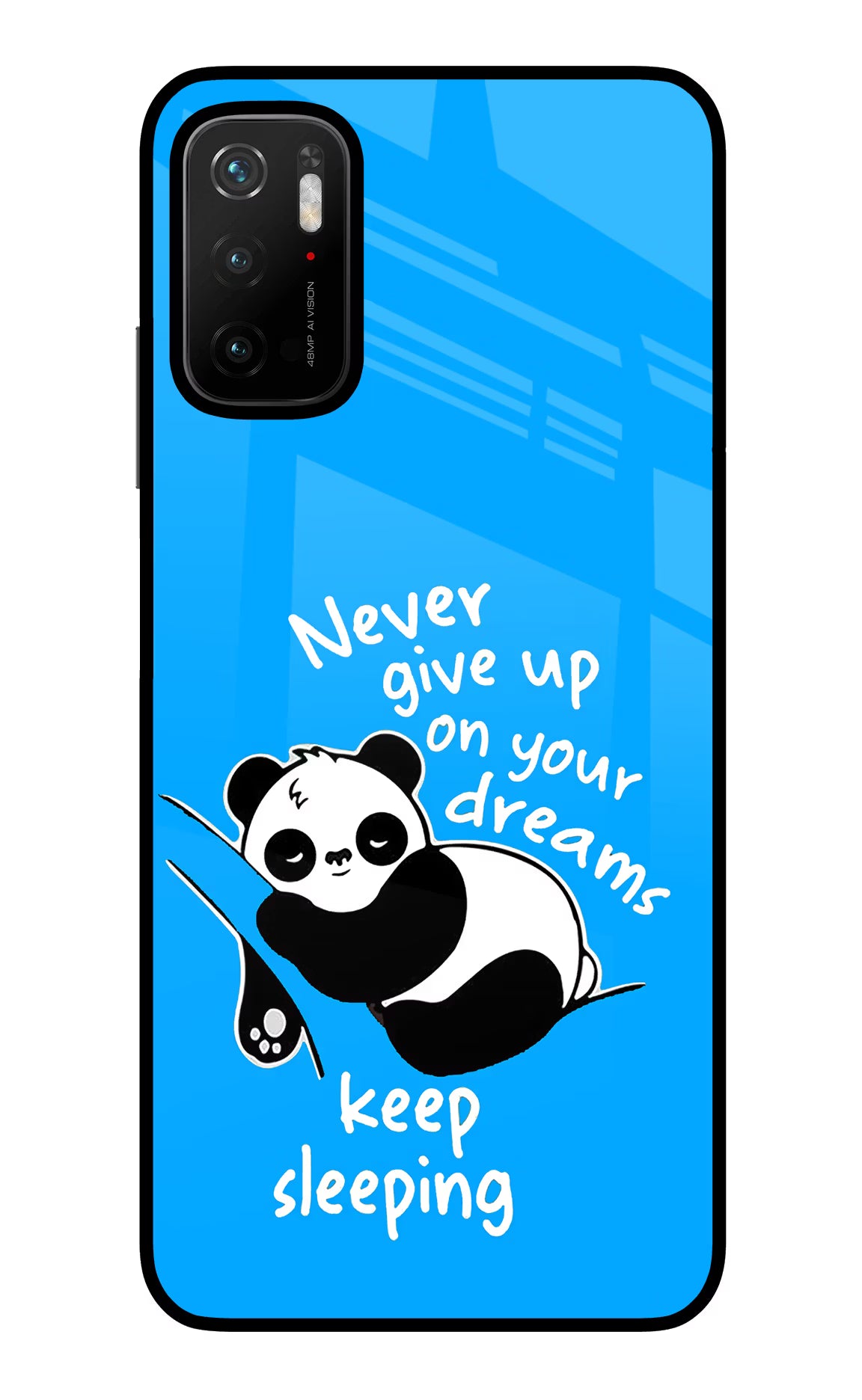 Keep Sleeping Poco M3 Pro 5G Glass Case Back Cover by Casekaro