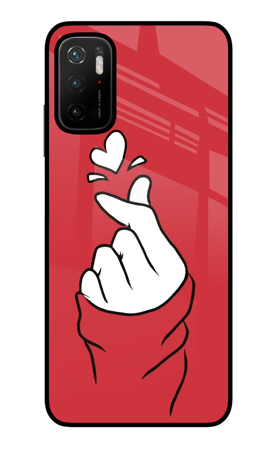 Korean Love Sign Poco M3 Pro 5G Back Cover, Glass case