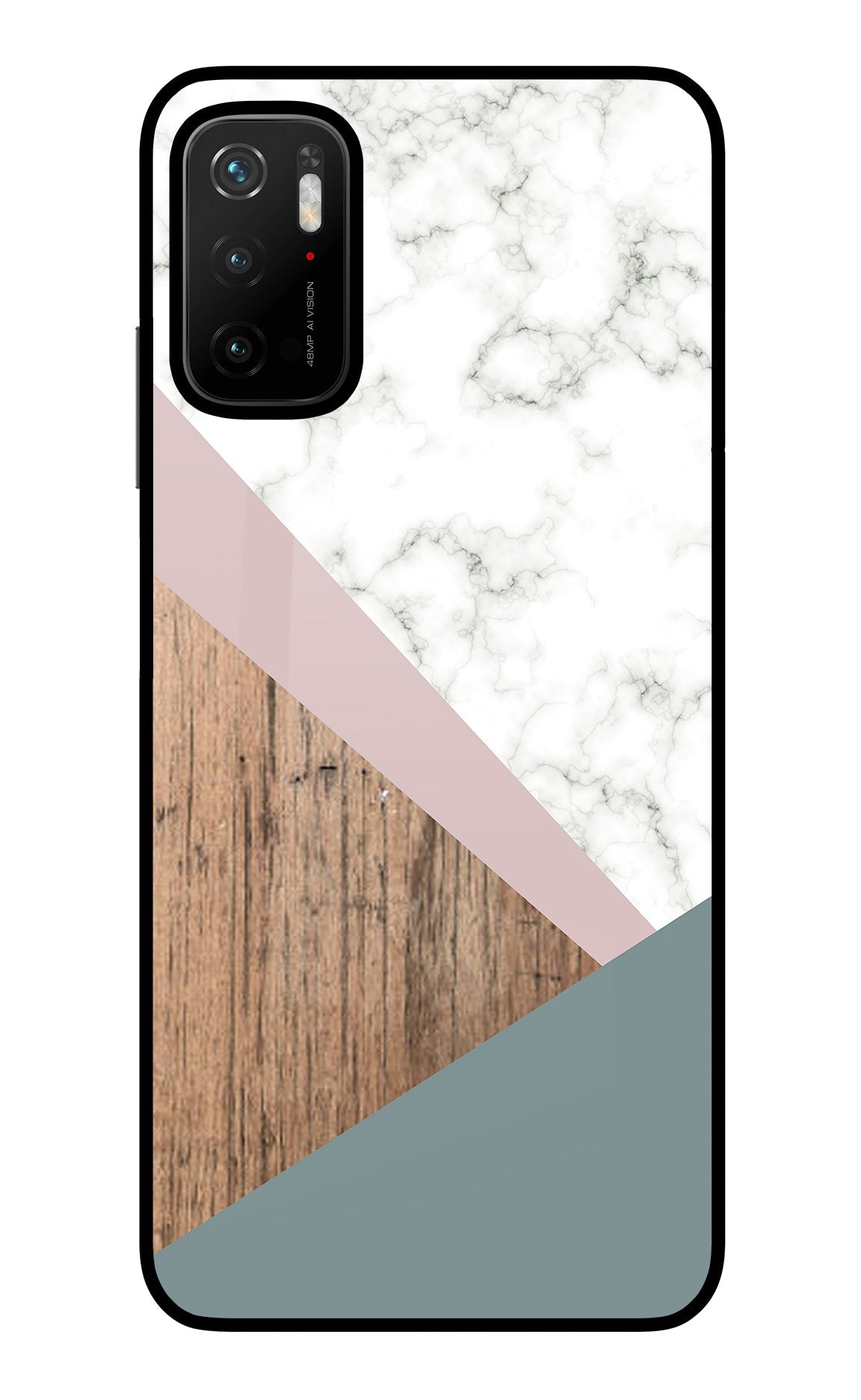 Marble wood Abstract Poco M3 Pro 5G Glass Case