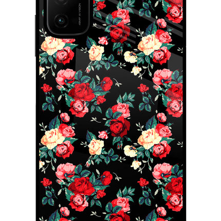 Rose Pattern Poco M3 Pro 5G Glass Case