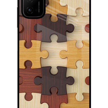 Wooden Puzzle Poco M3 Pro 5G Glass Case