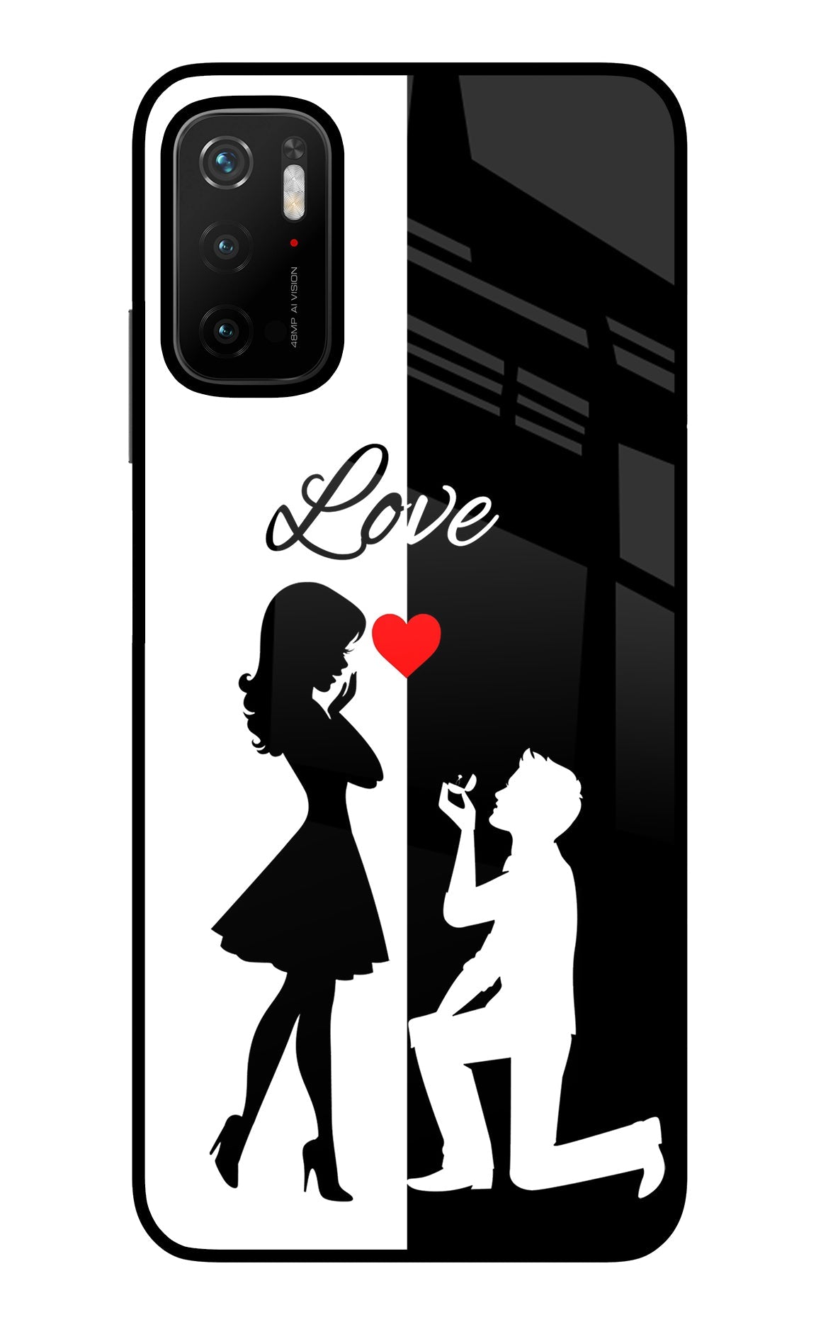 Love Propose Black And White Poco M3 Pro 5G Back Cover