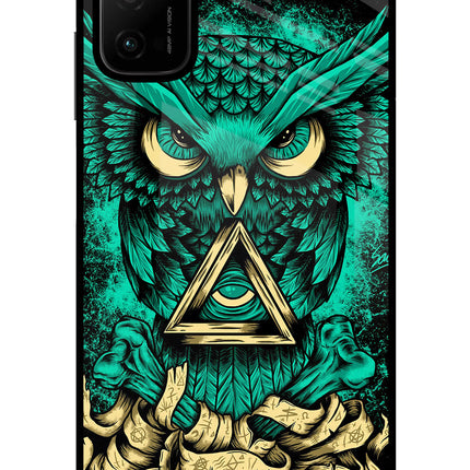 Green Owl Poco M3 Pro 5G Glass Case Back Cover by Casekaro