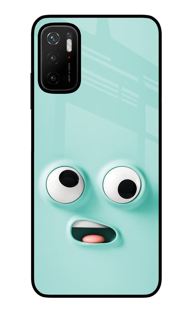 Funny Cartoon Poco M3 Pro 5G Glass Case Back Cover by Casekaro