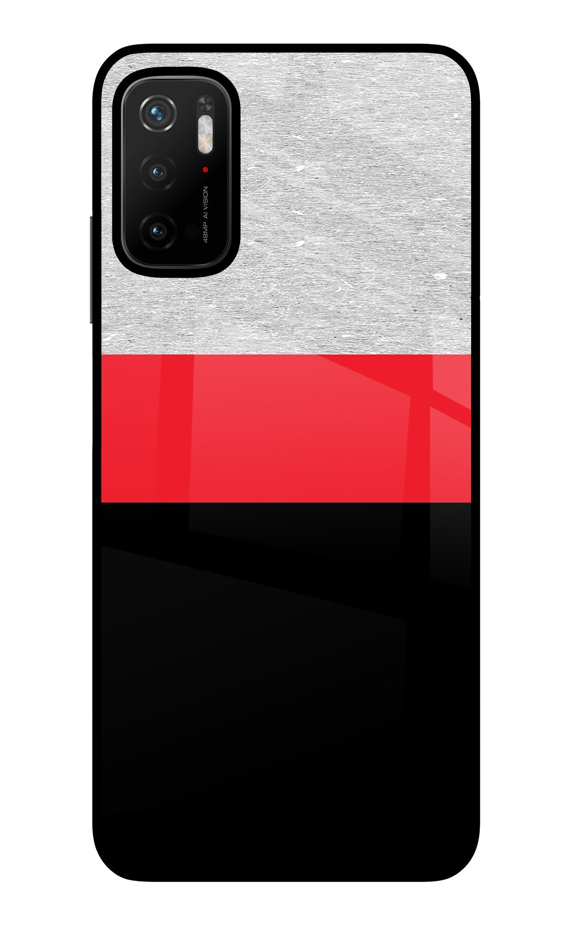 Tri Color Pattern Poco M3 Pro 5G Glass Case