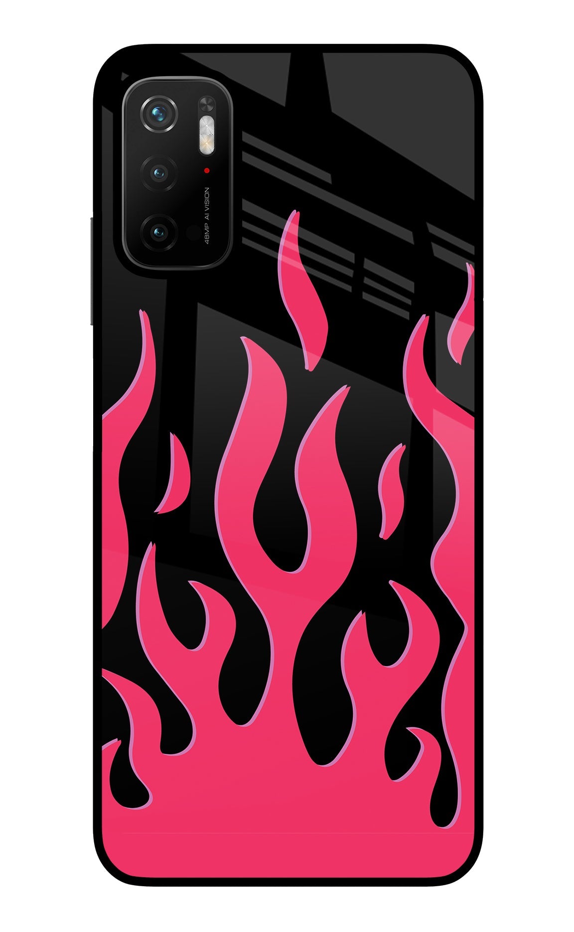 Fire Flames Poco M3 Pro 5G Glass Case