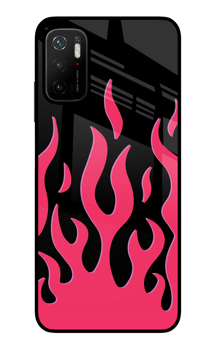 Fire Flames Poco M3 Pro 5G Back Cover, Glass case