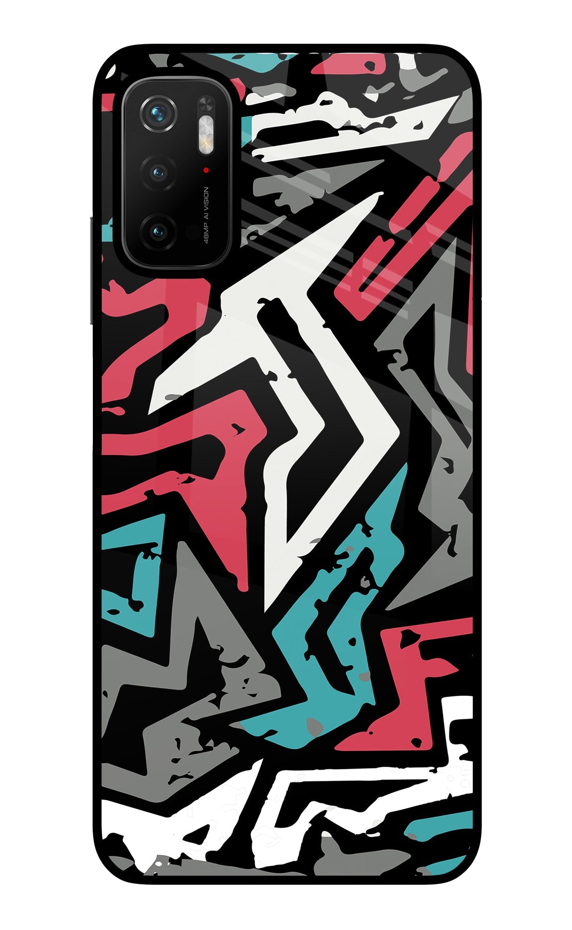 Geometric Graffiti Poco M3 Pro 5G Glass Case