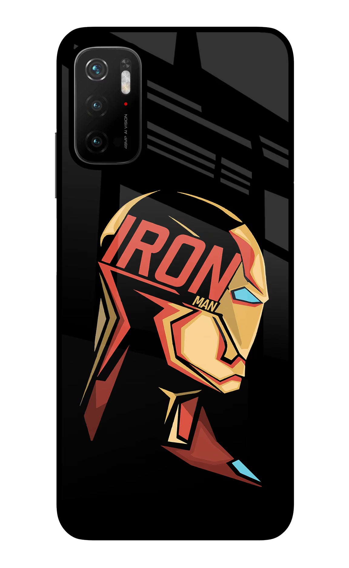 IronMan Poco M3 Pro 5G Glass Case Back Cover by Casekaro