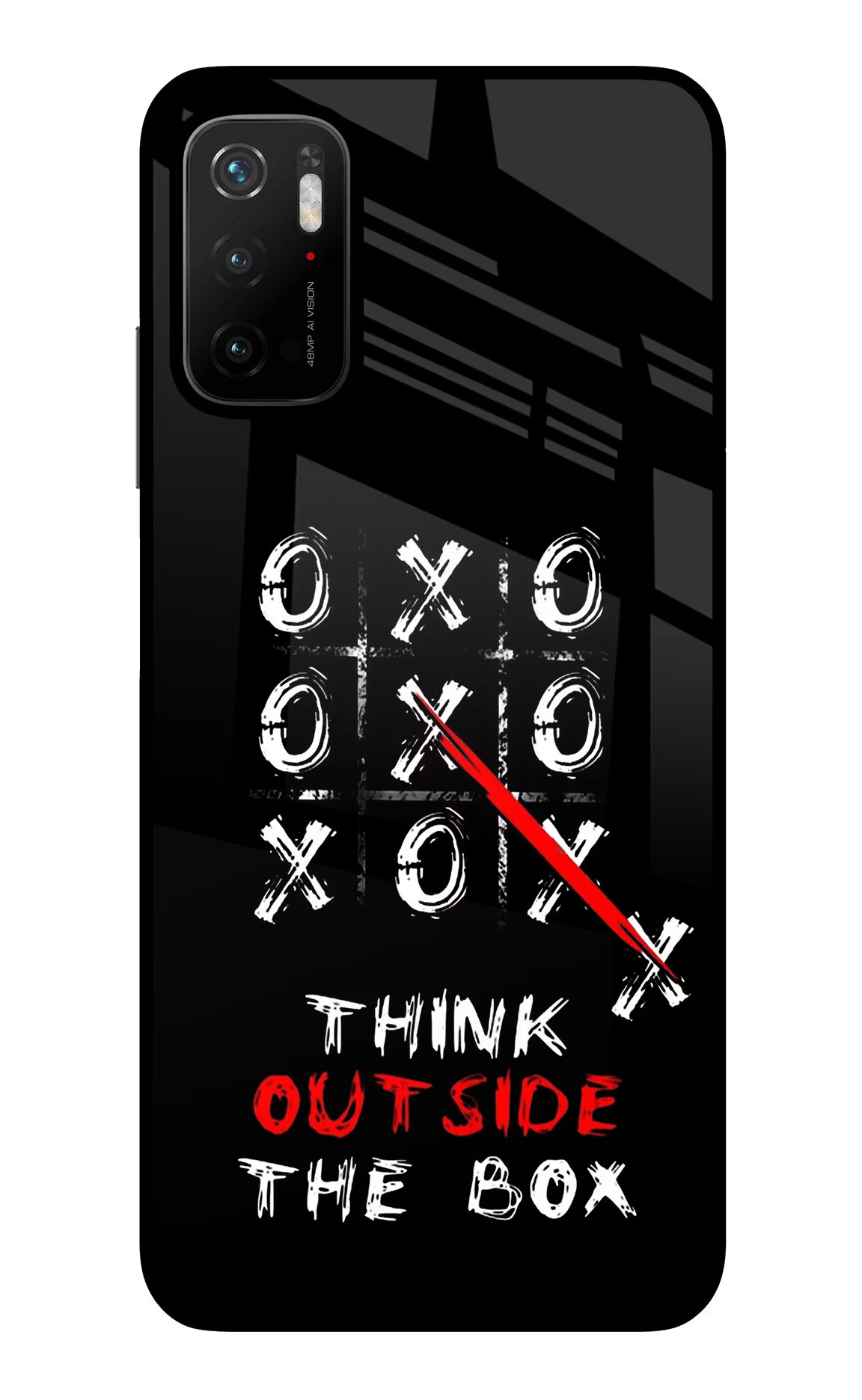 Think out of the BOX Poco M3 Pro 5G Glass Case Back Cover by Casekaro