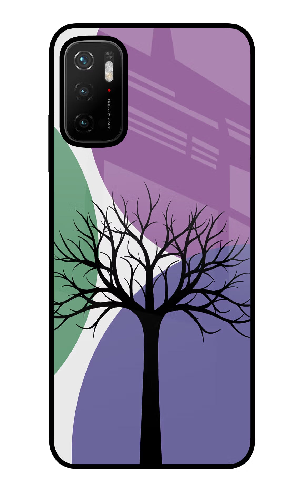 Tree Art Poco M3 Pro 5G Glass Case Back Cover by Casekaro