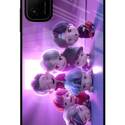 BTS Chibi Poco M3 Pro 5G Glass Case
