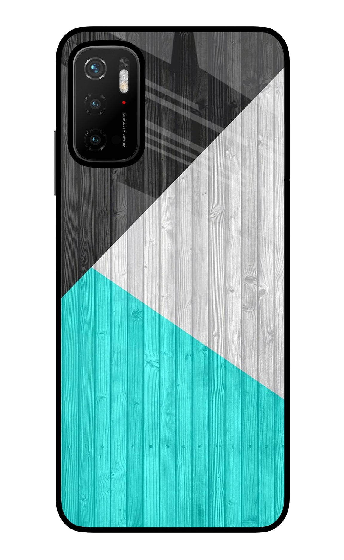 Wooden Abstract Poco M3 Pro 5G Glass Case